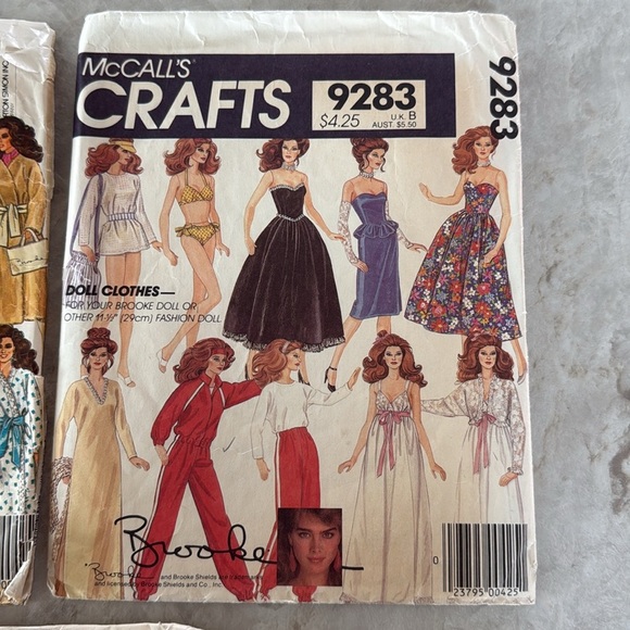 McCall's VINTAGE BROOKE SHIELD SEWING PATTERNS 9316 696  9283 BARBIE CLOTHES - Picture 3 of 11
